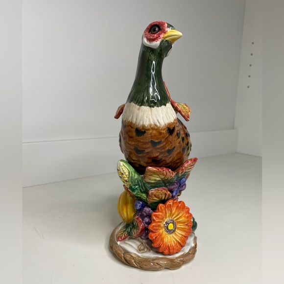 EUC Vtg Fitz & Floyd Autumn Bounty Pair of Figural Pheasant Candlesticks - Picture 6 of 16